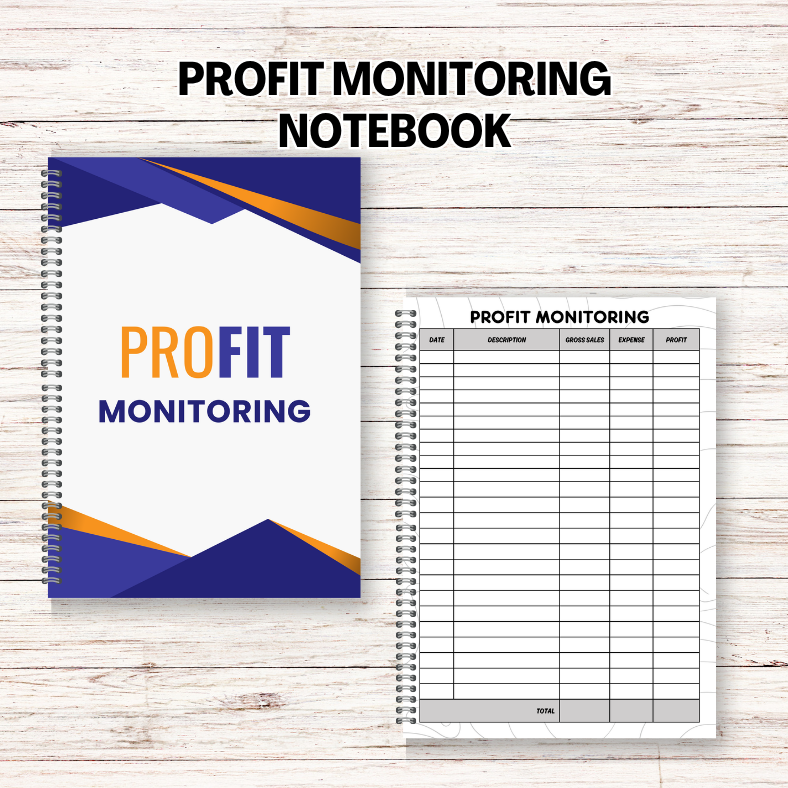 A&J Profit Monitoring Tracker Notebook Record Book 80 Pages Wire Bind ...