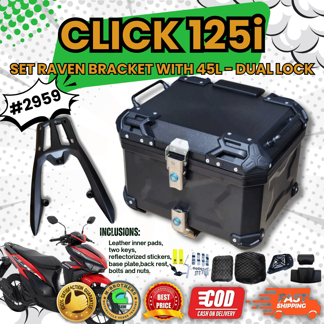 RAVEN BRACKET SET for CLICK 125I V2 with Topbox 30/32/36/45 Liters ...