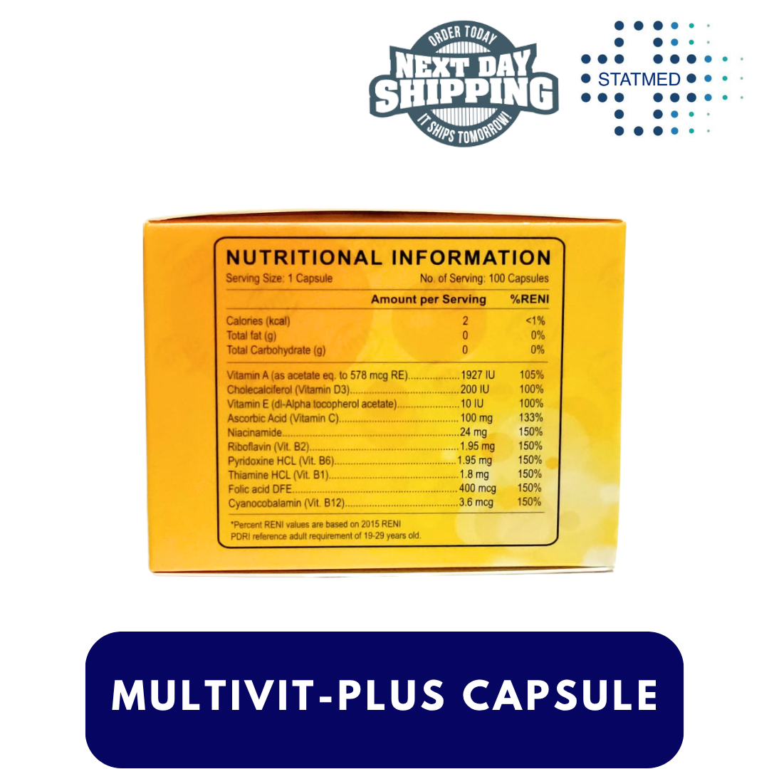Multivit-Plus Food Supplement Vitamin Capsule | 10, 50 & 100 Capsules ...