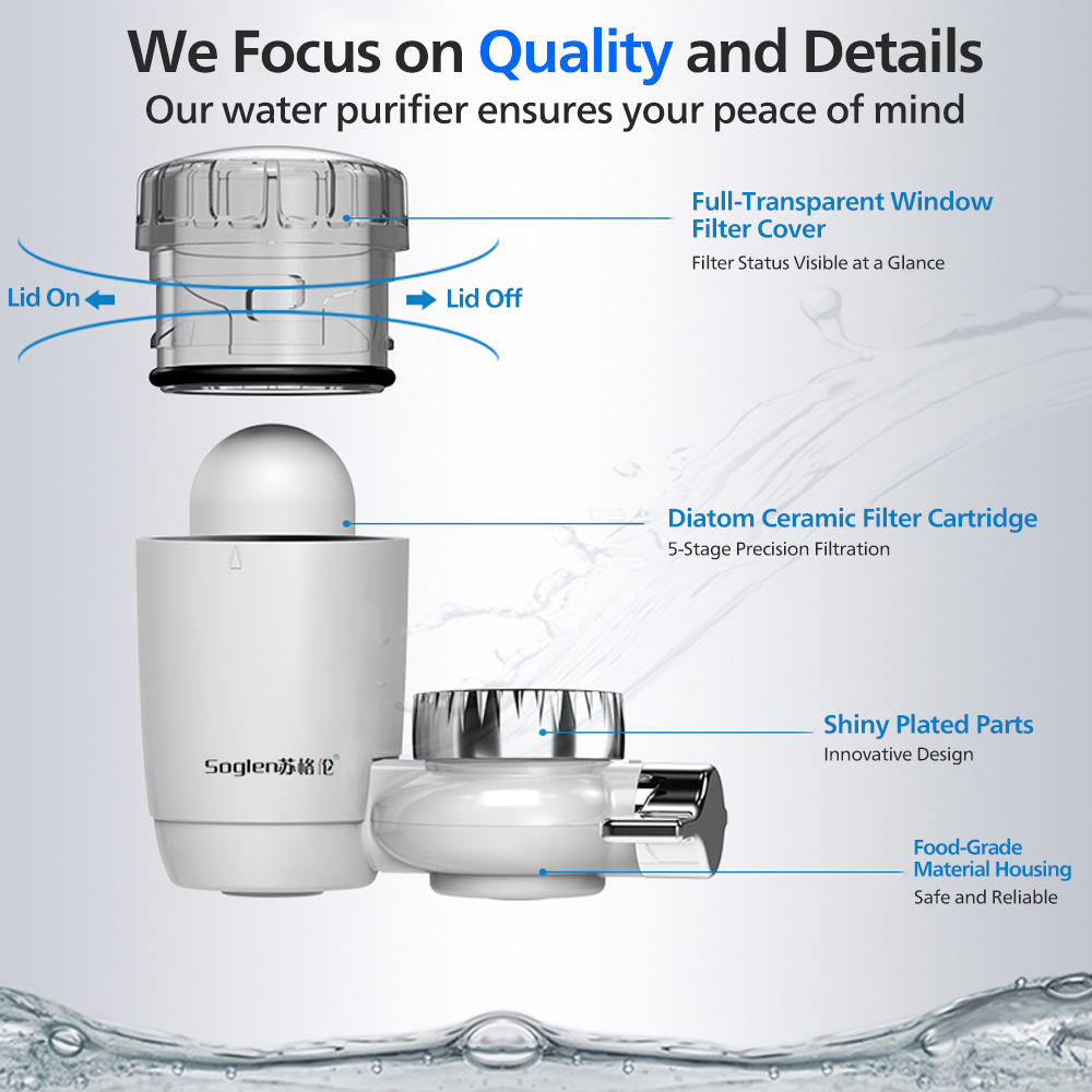 Tap Water Purifier Faucet Filter Ceramic Filter 5-layer Filter Visual ...