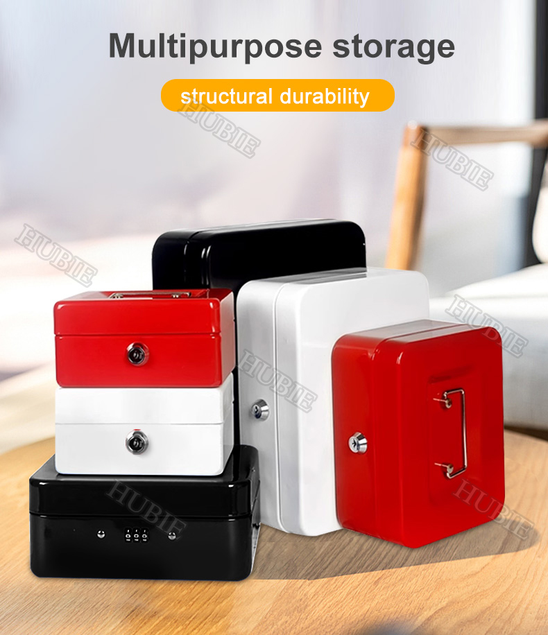 Portable Steel Lockable Cash Coin Money Security Safe Locker Cash Box ...