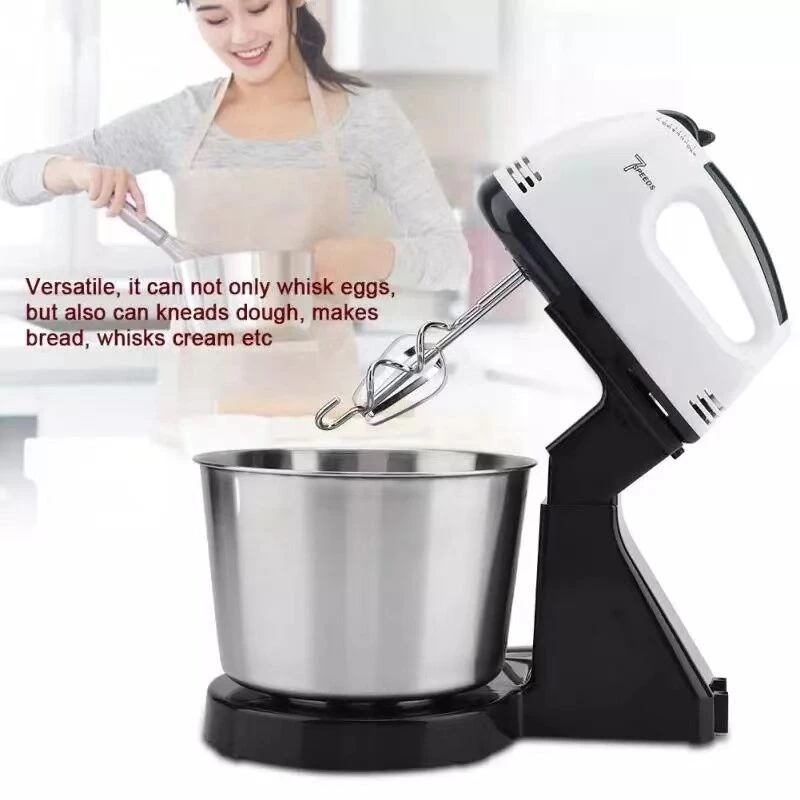 CQW Hand Mixer 7 Speed Electric Mixer with Stand and Stainless Bowl ...