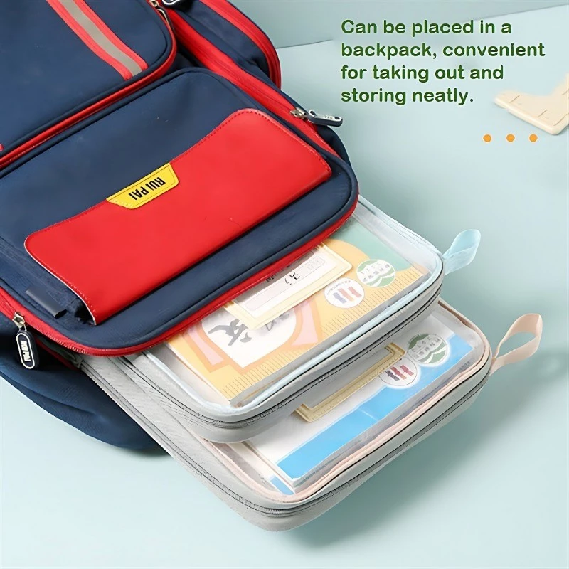 Transparent 3 Tier File Bag Expandable Design Multi Pocket Color ...