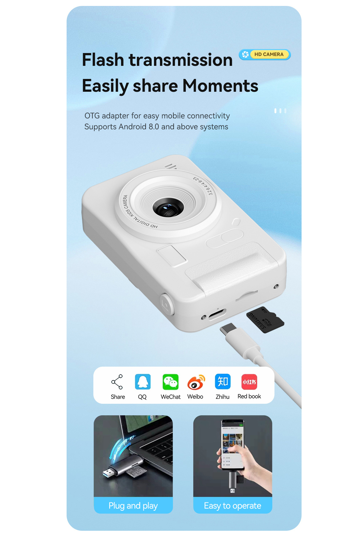 Digital Camera 4K HD For Photography Video CamcorderRechargeable Mini ...