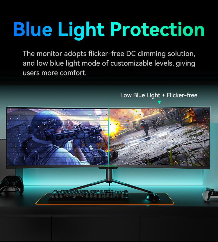 TITAN ARMY C49SHC 49 inch Curved 144Hz Type-C65W HDR 32:9 Dual Display ...