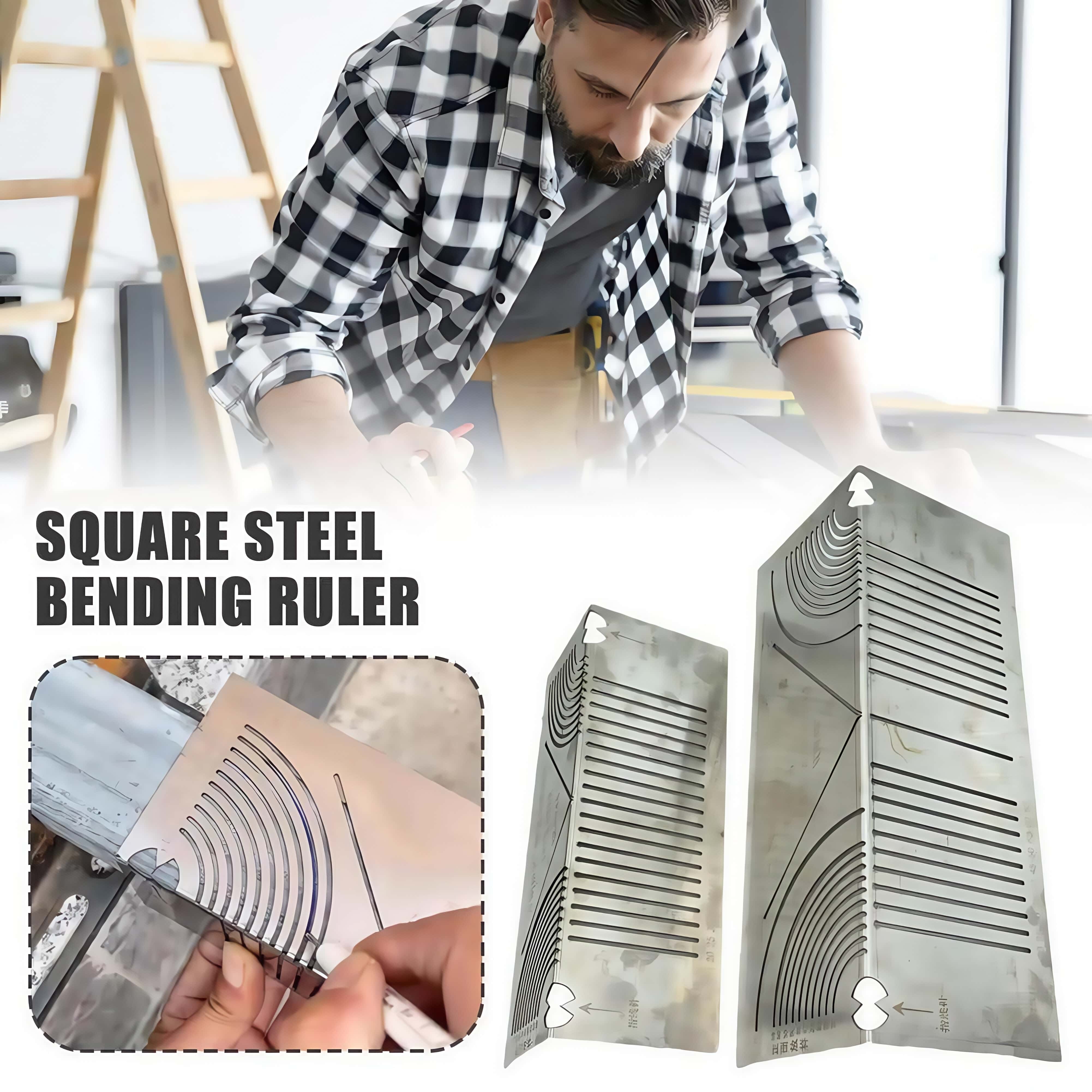 20-65mm Multifunctional Metal Ruler Square Tube Rounded Corners ...