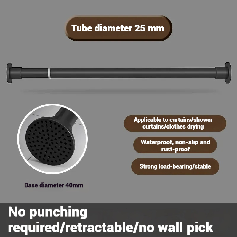 [Punch-free]Extendable Shower Rod Adjustable Shower Curtains Rod for ...