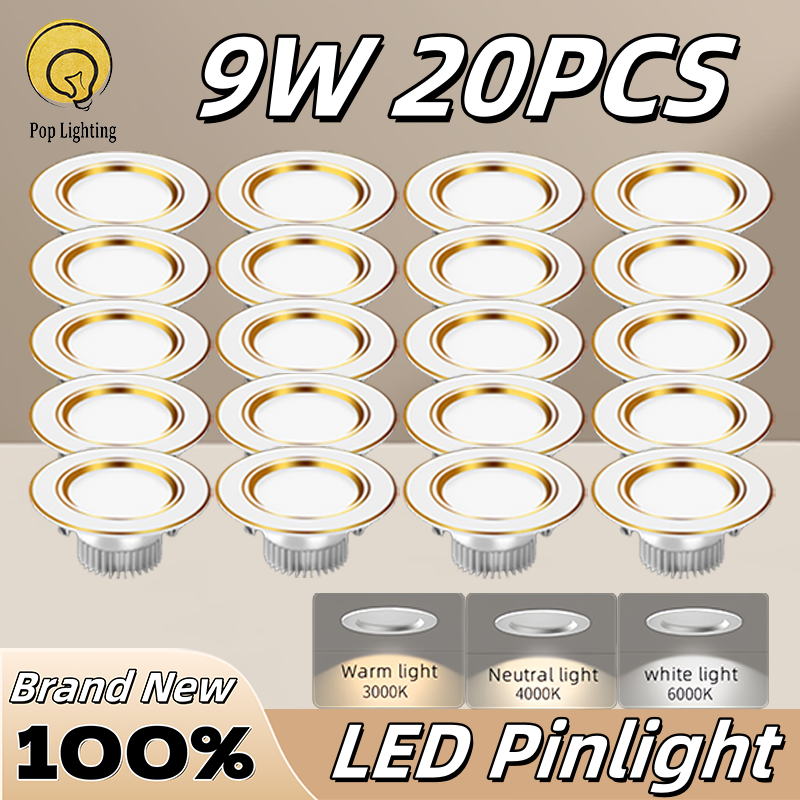 LED 9W Pin Lights Ceiling LED Tri color Round Aluminum Recessed LED ...