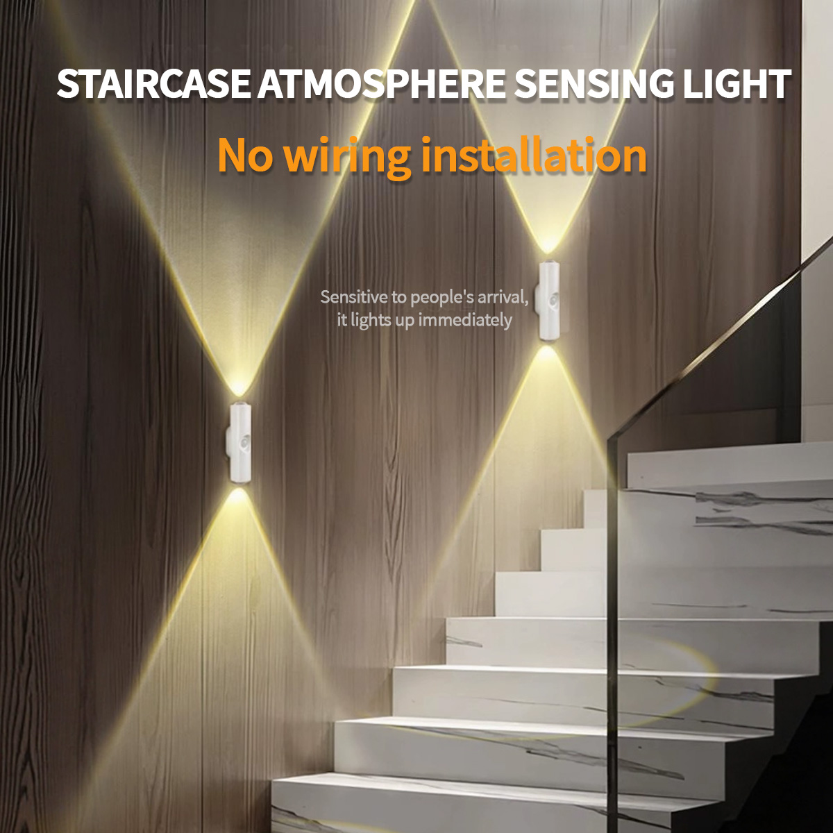 Rechargeable Motion Sensor Light LED 3 Color Magnetic Wall Lamp Dim ...
