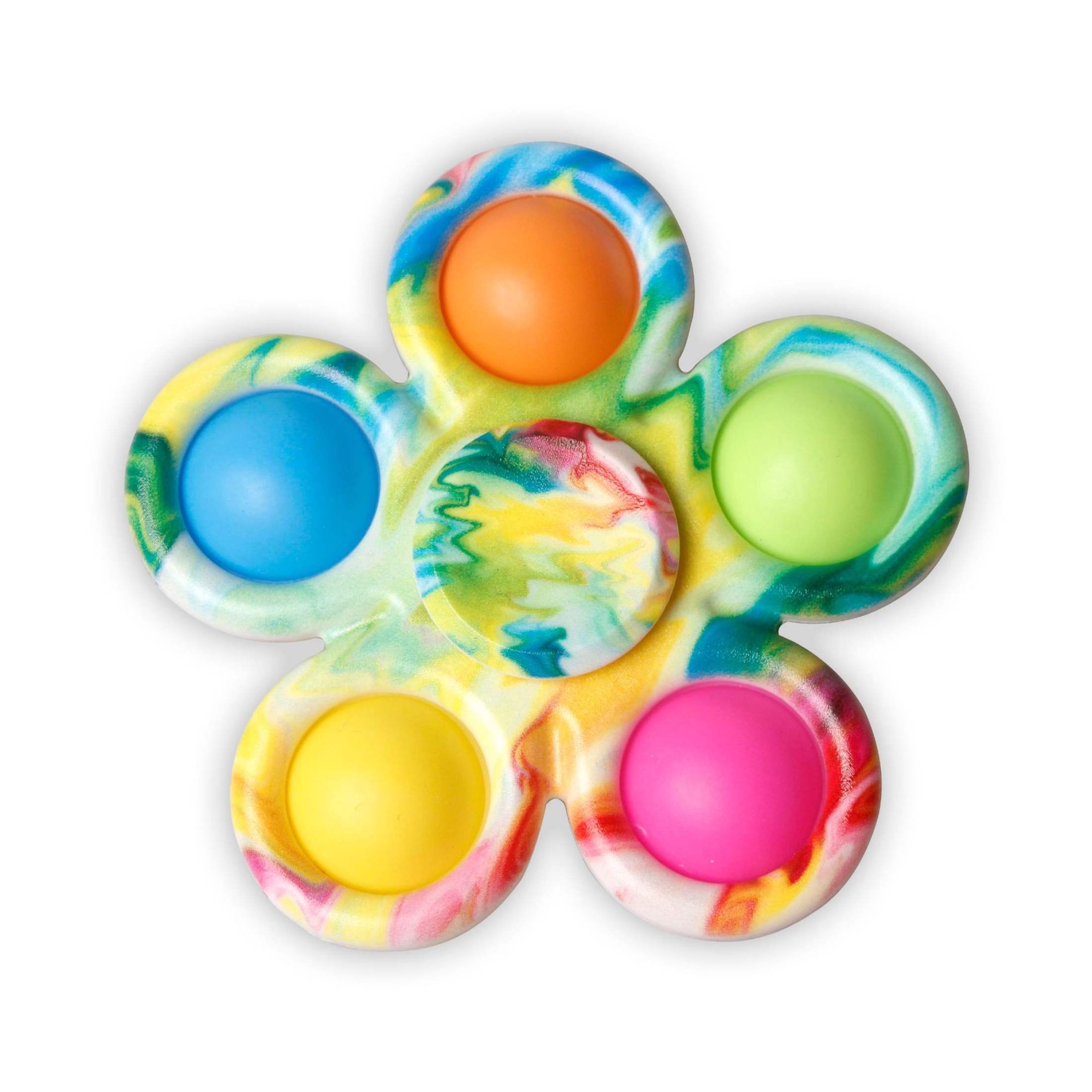 Random color Flowers Pop it Spinning top Fidget Toys Set Stress Relief ...