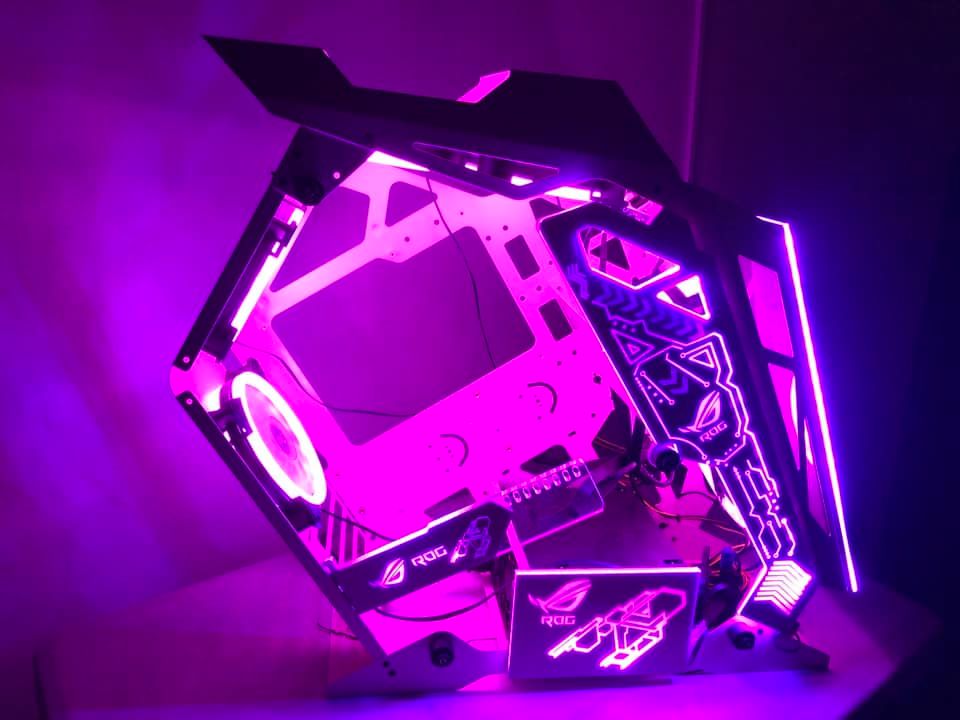 ACC CPU CASE CYBORG PINK OR WHITE WITH 6 RGB FAN CASING ONLY. | Shopee ...