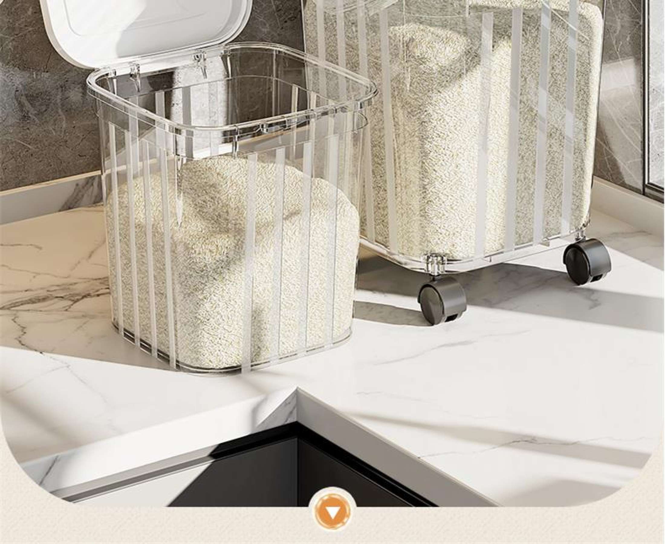 25KG Rice Dispenser Sealed Rice Storage Container Cereal Food Storage ...