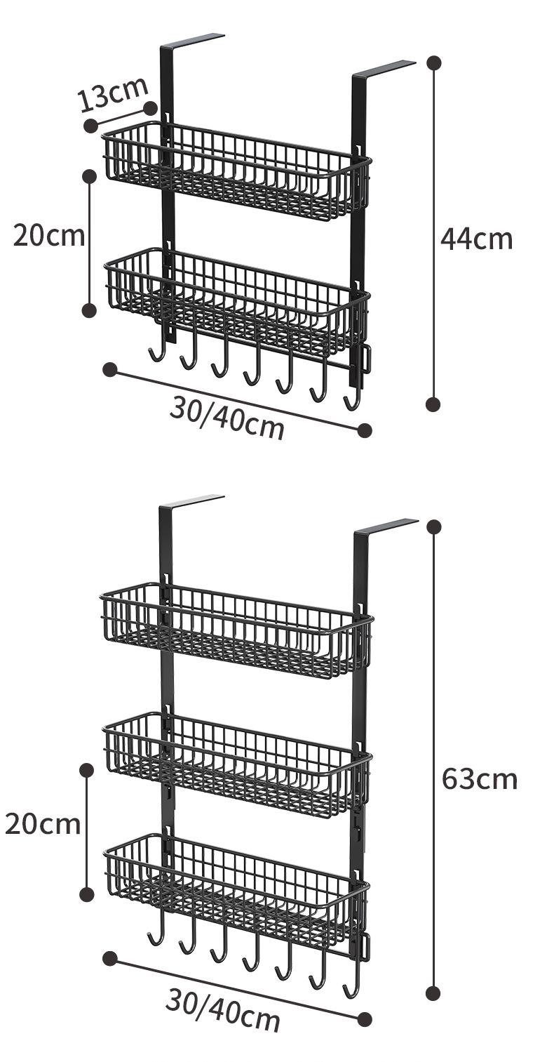 Multifunctional 3-layer Table Side Storage Rack with Hooks Kitchen ...