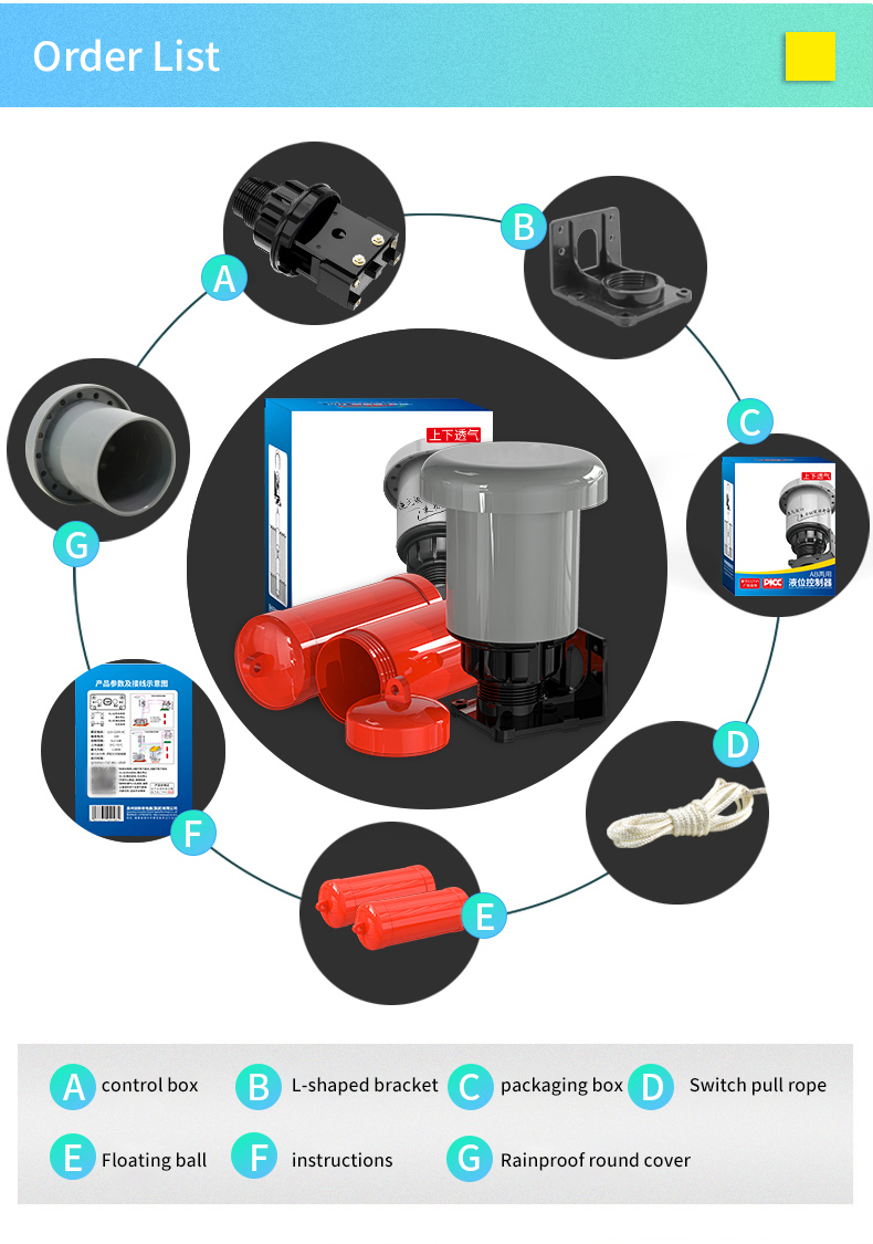 Double Float Suspension Automatic Liquid Level Controller Pump Switch ...