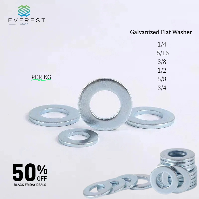 GI Flat Washer Galvanized 1/4'' -3/4'' Price Per Kilo | Shopee Philippines