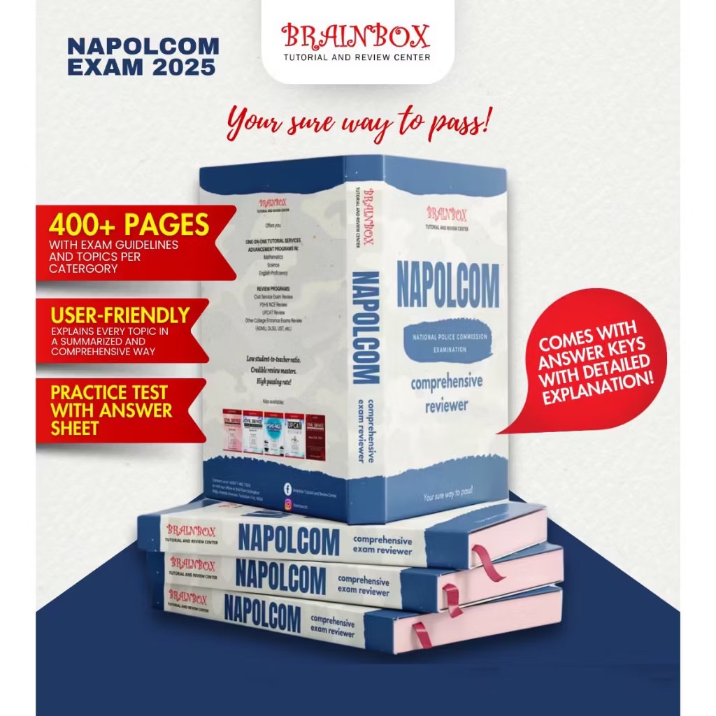 BRAINBOX NAPOLCOM ENTRANCE EXAMINATION REVIEWER (2025 EXAMINATION ...