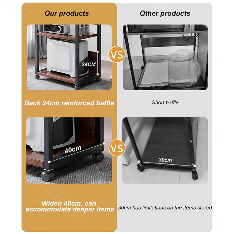 Mobile Printer Stand Large Machine Stand Heavy Duty Rolling Table with ...
