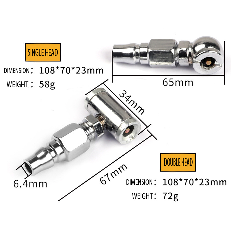 Tire Inflator Double-head Inflator Nozzle Tire Pump Nozzle For Truck ...