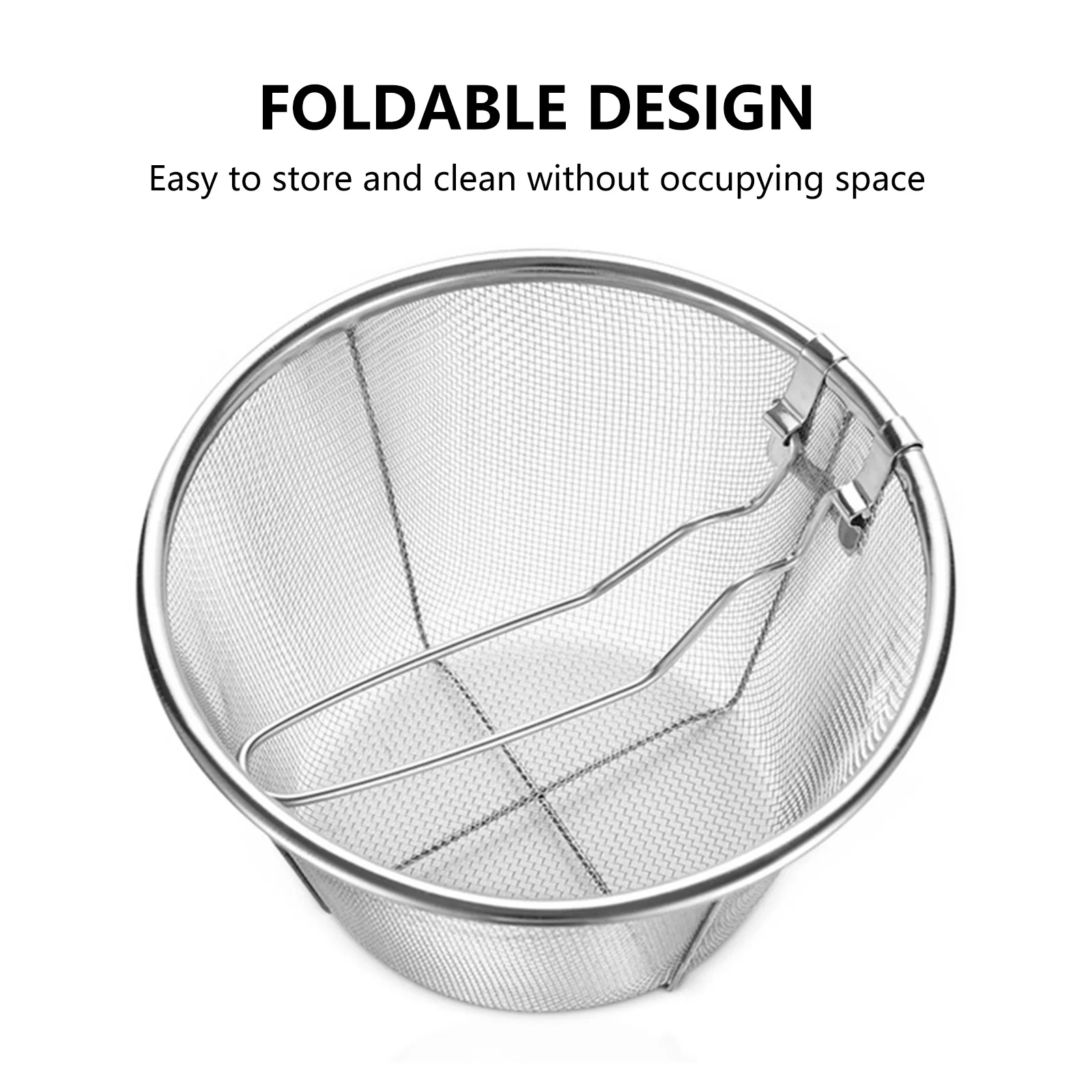 Fry Basket Stainless Steel Fryer Wire Mesh with Handle Cooking Tool ...