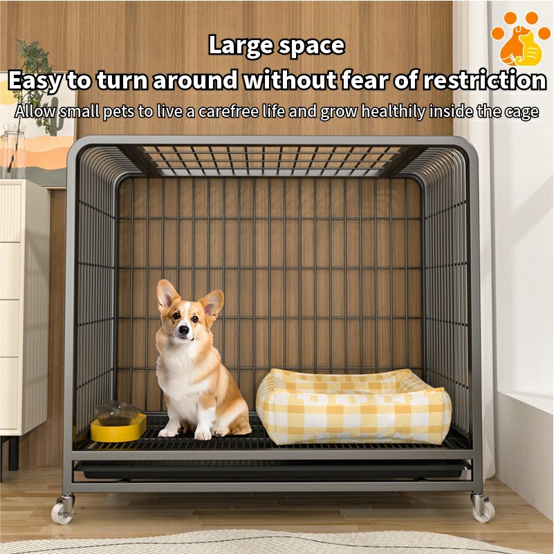 Picture of 【IN STOCK】Sturdy Heavy Duty Steel Large Space Dog Cage Four Wheeled ...