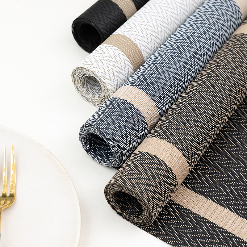 PVC Table Runner Minimalistic Gold Thread Dinning Table Runner Elegant ...