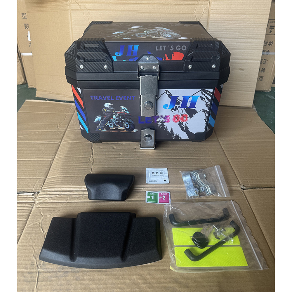 Top Box Motorcycle 36/45 Liters Hard Plastic Alloy Top Box With Back ...