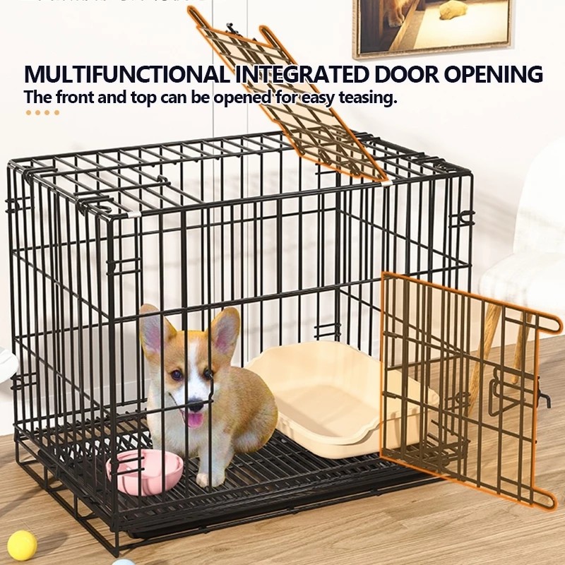Sturdy Dogs Cage Foldable Large Space With Poop Tray Cat Cage Heavy ...