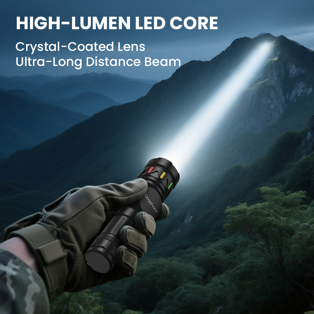 Orashare OL11 3000mAh Flashlight Rechargeable Zoomable Laser Super ...