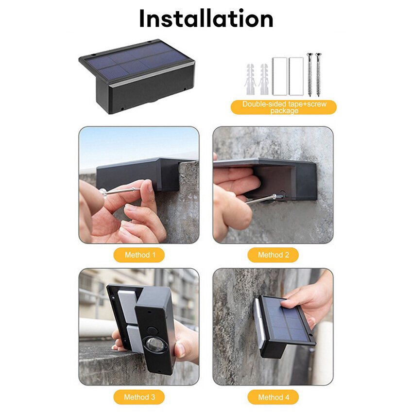 【24H Ship】Solar Light Outdoor Waterproof Step Light Auto ON /OFF Wall ...
