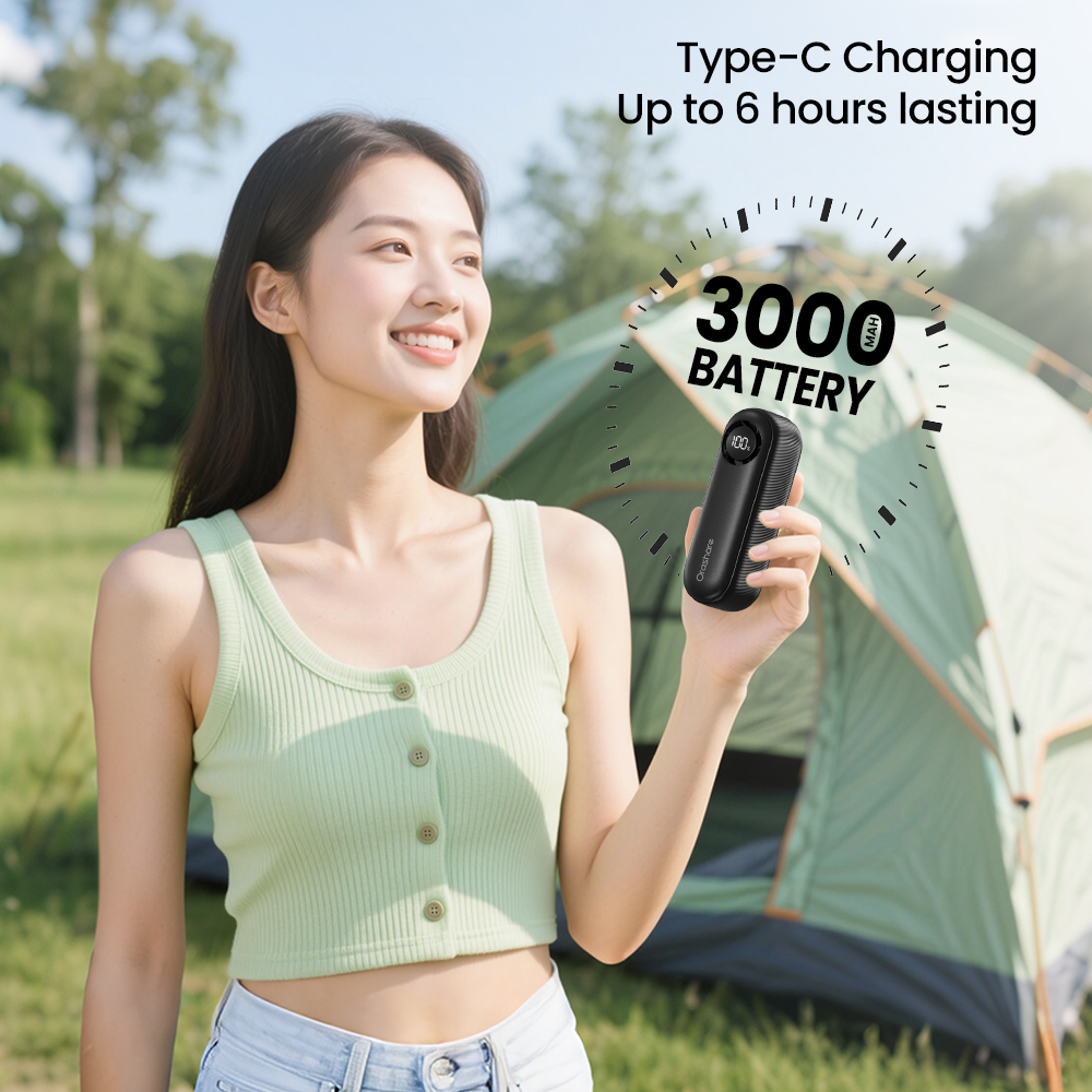 thumbnail image 2 of 1pc Portable Handheld Fan, With Digital Display, USB And Battery Powered, Suitable For Gifts, Outdoor Travel, Shopping, Self-driving Tour - From Category Hand Fans 2 of 11