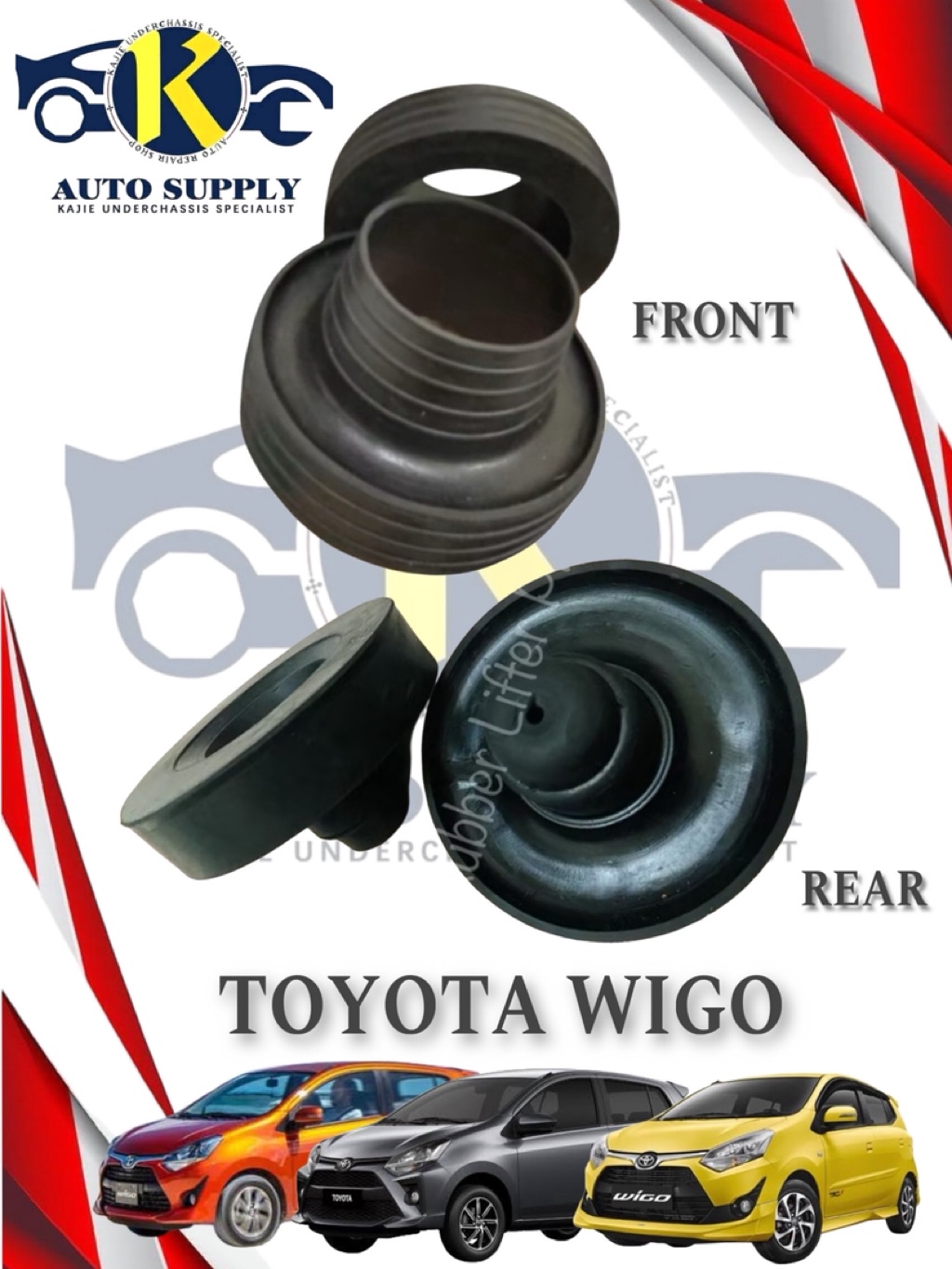 Toyota Wigo Rubber Lifter Heavy Duty front and Rear (avoid scraping on ...