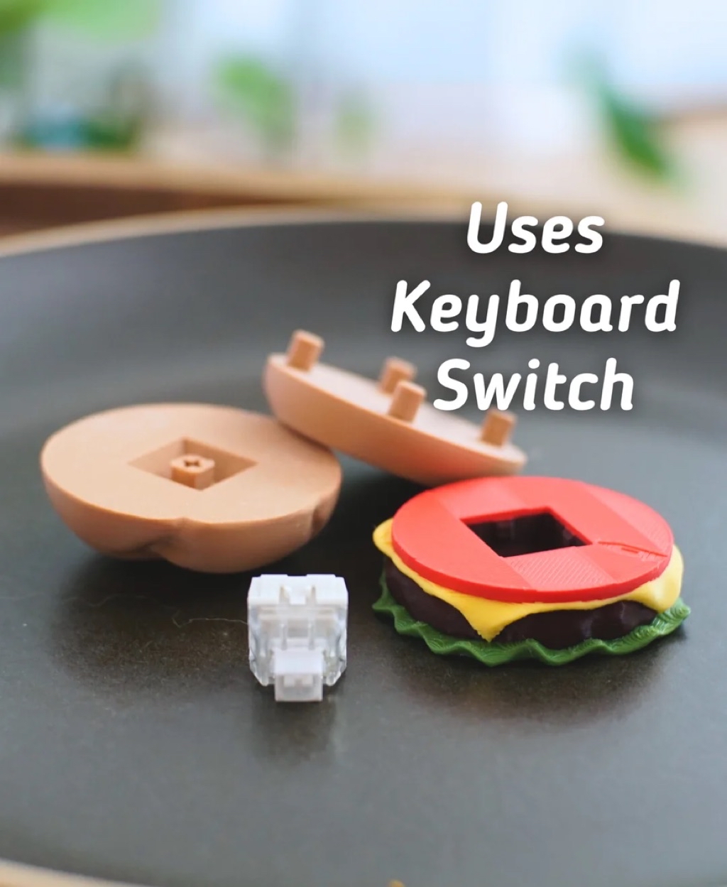 CLICK-ET! Burger Clicker Keychain by Slycelab 3DPrinted Aesthetic ...