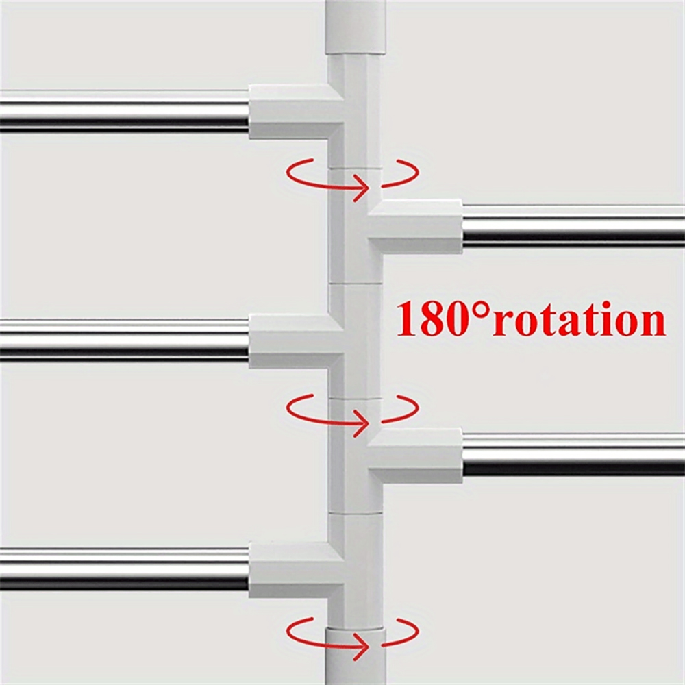 5 Bar Rotating Towel Rack Wall-mounted Bathroom Towel Storage Rack ...