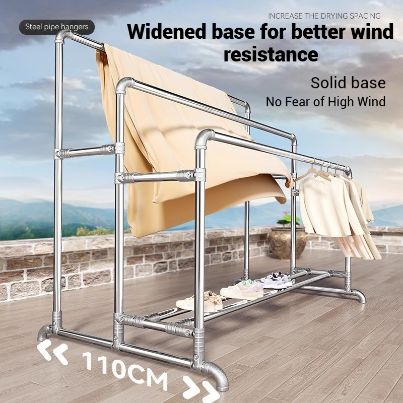 3 Rod Drying Rack Sampayan Stainless Heavy Duty Windproof Clothes Rack ...