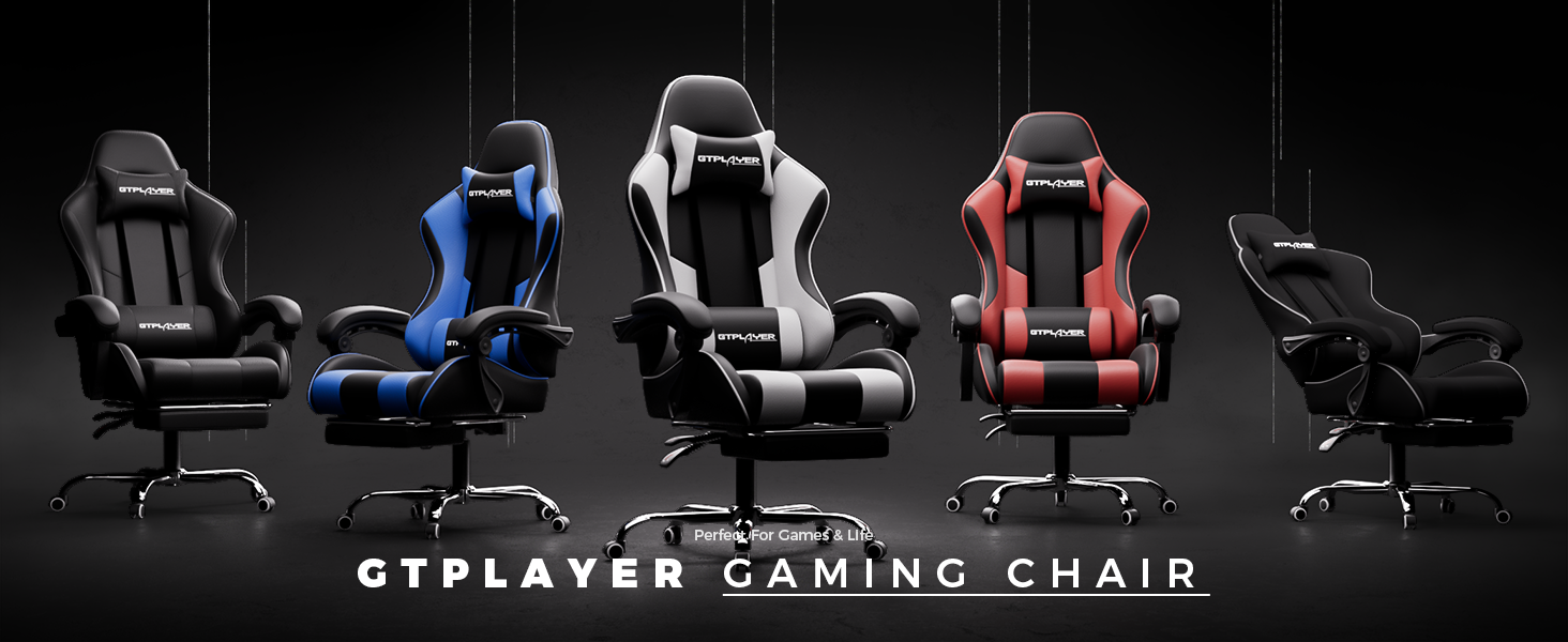 XUXU Gaming Chair With Footrest Ergonomic Chair Leather Office Chair ...