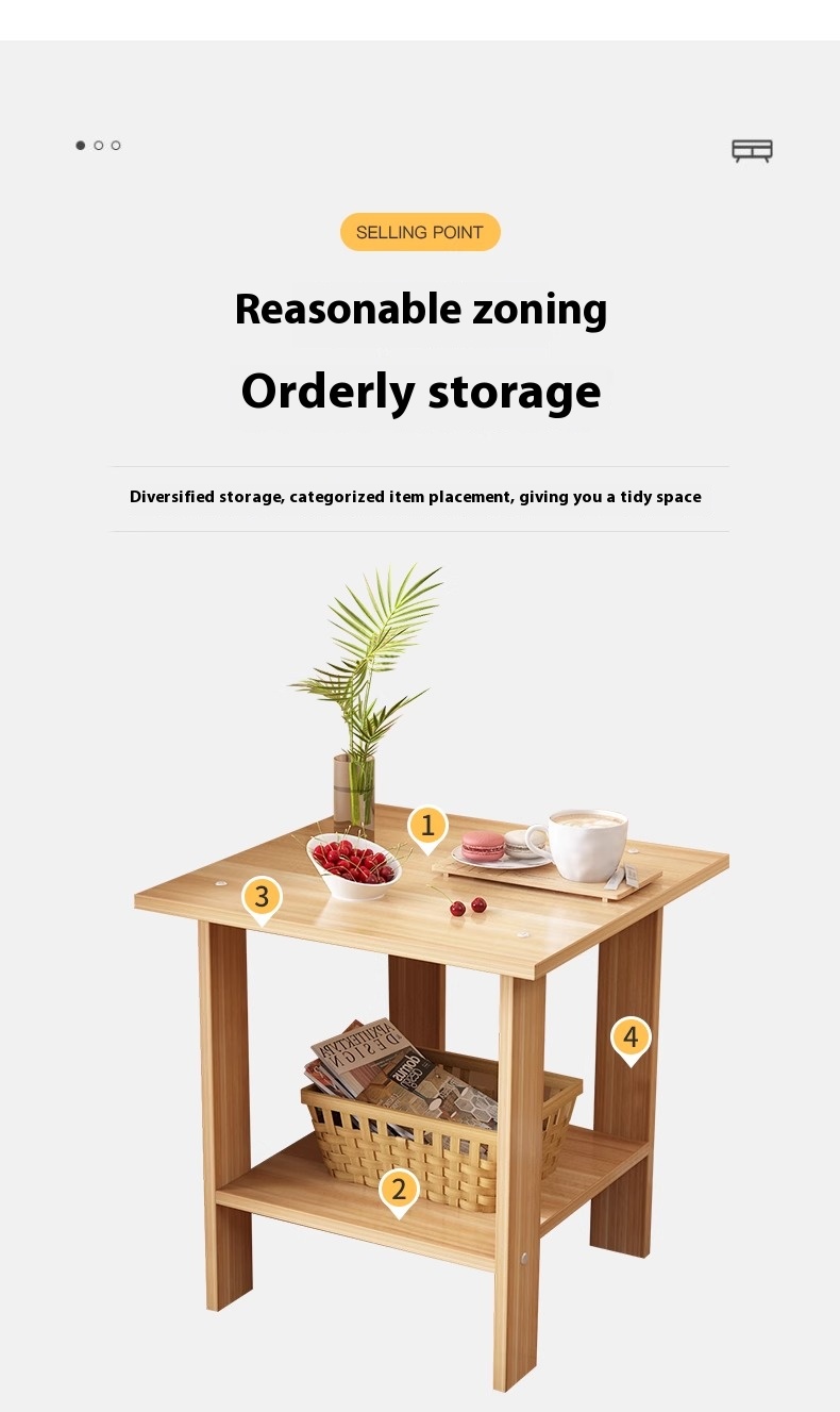 Nordic Bedside Table Small Square Desk Coffee Table Simple Sofa Side ...
