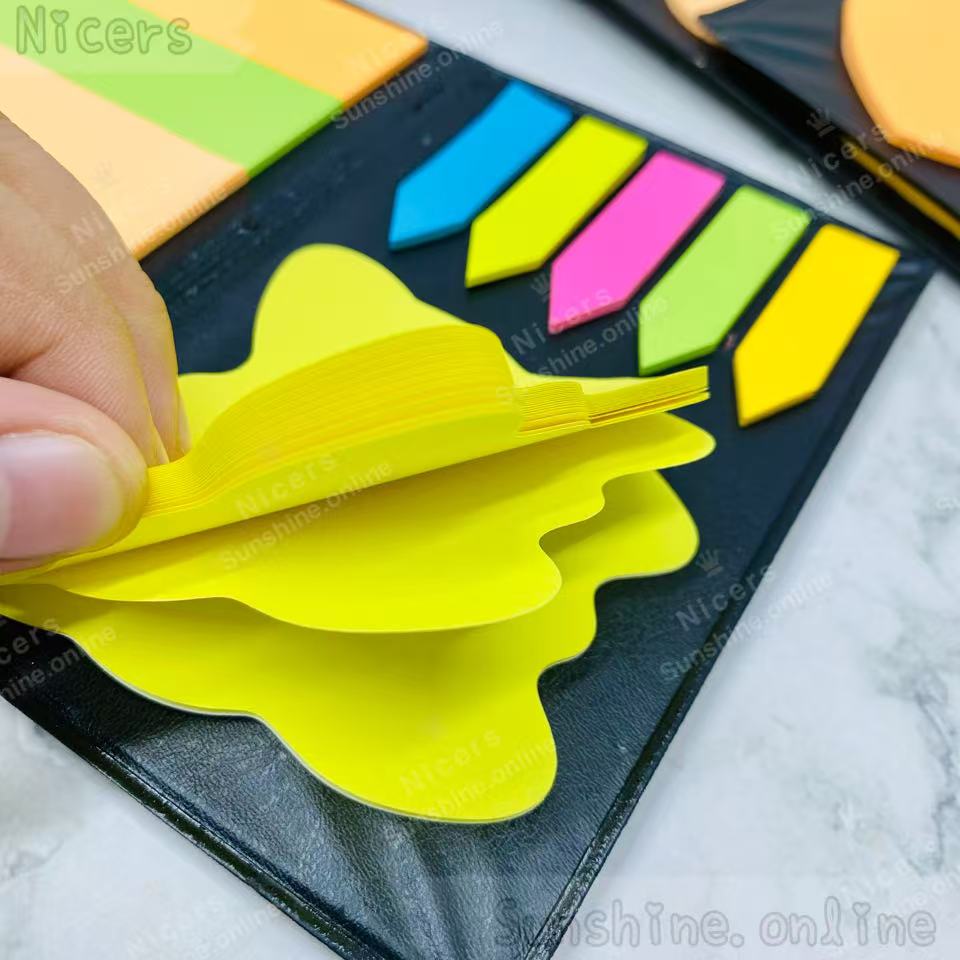 3in1 JT-PU NEON COLOR Self Adhesive sticky notes Memo pad with leather ...