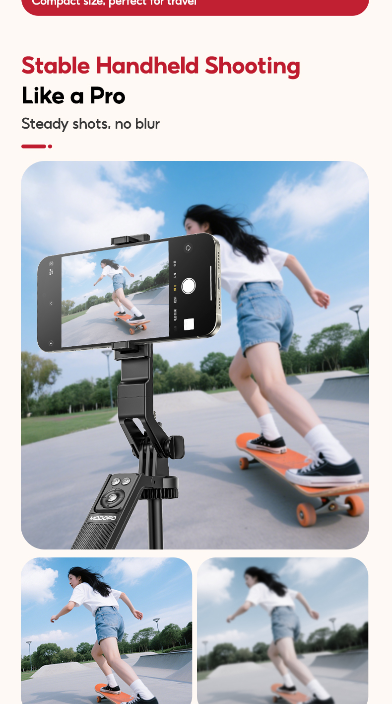 MODOFO Selfie Stick Tripod with 360° Rotation Bluetooth Control 1.8M ...