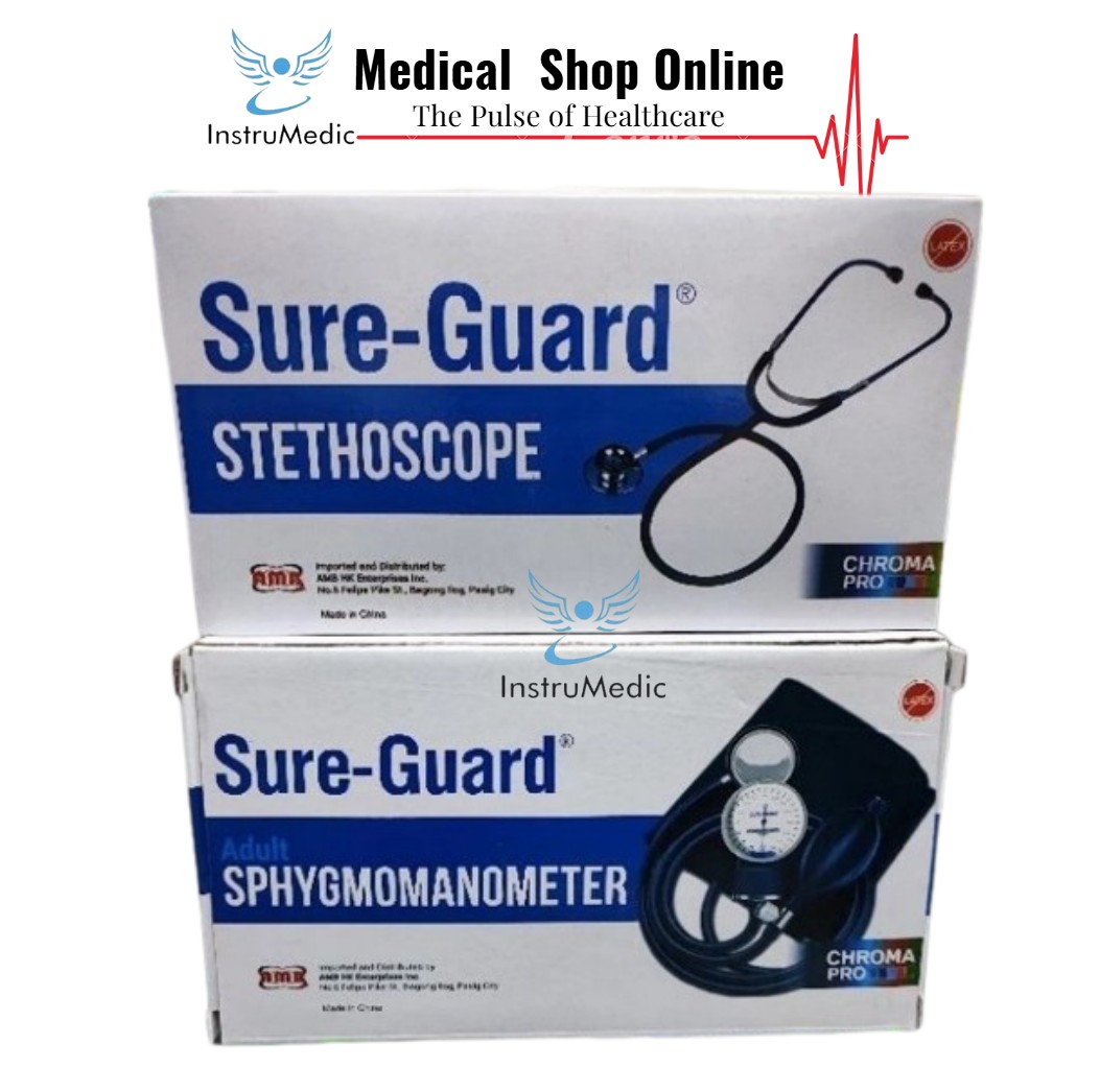 Sure Guard Manual BP Apparatus (Aneroid Sphygmomanometer w/ Stethoscope ...
