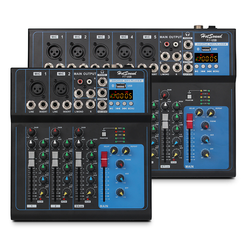 HotSound F4/F7-Usb Sound Mixer Audio Mixer Small Mixer Audio 4/7 ...