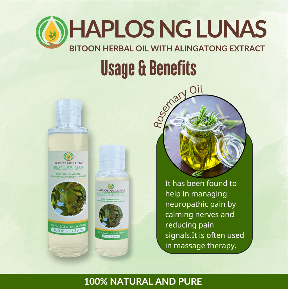 Haplos ng Lunas Bitoon Herbal Oil with Alingatong Extract Oil | Shopee ...