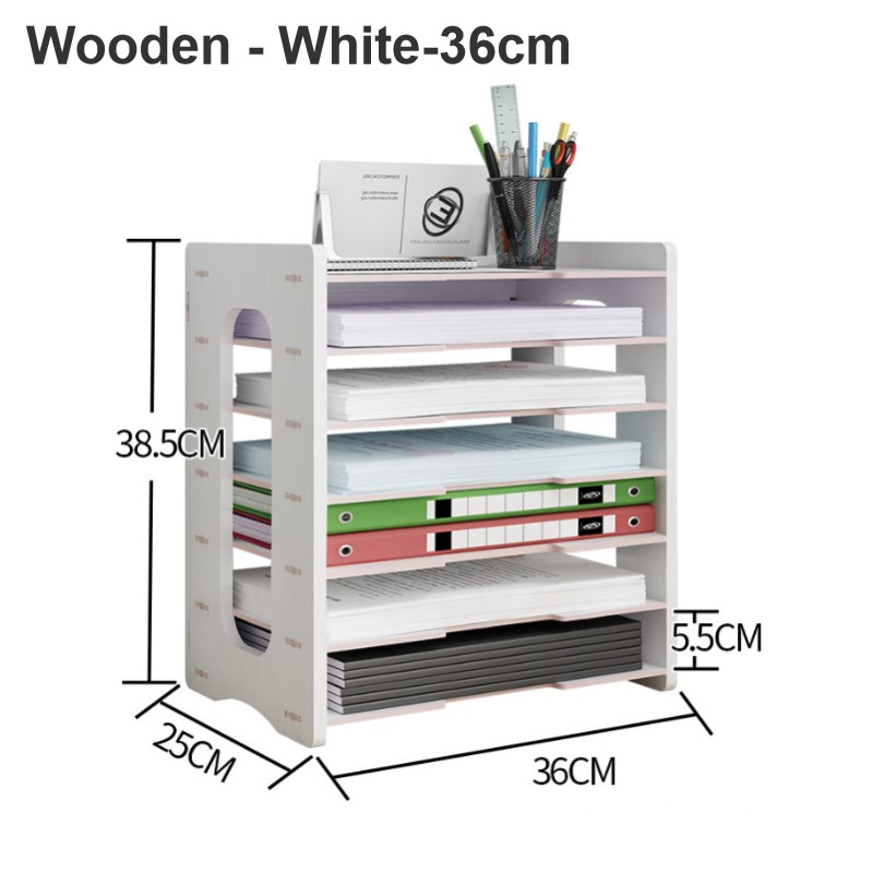 7 Layer Wooden file rack thicken smooth desktop file rack office school ...