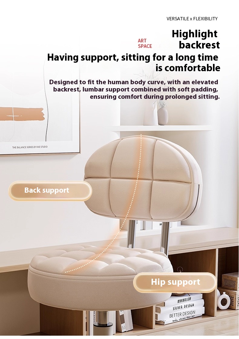 Salon Stool Working Chair Ergonomics Round Stool Leather Swivel ...