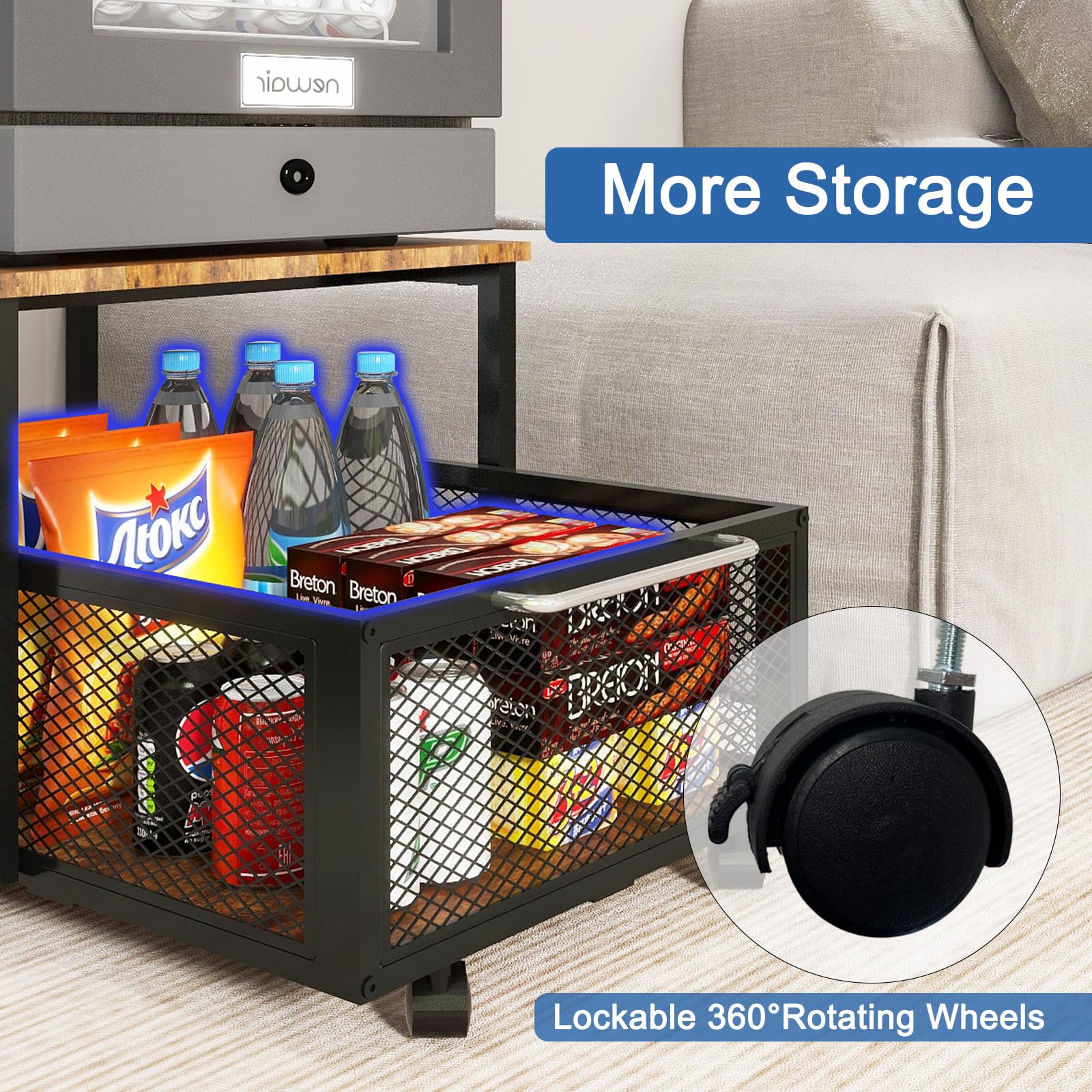 Refrigerator Stand Rack Heavy Duty Fridge Stand With Drawer Storage ...