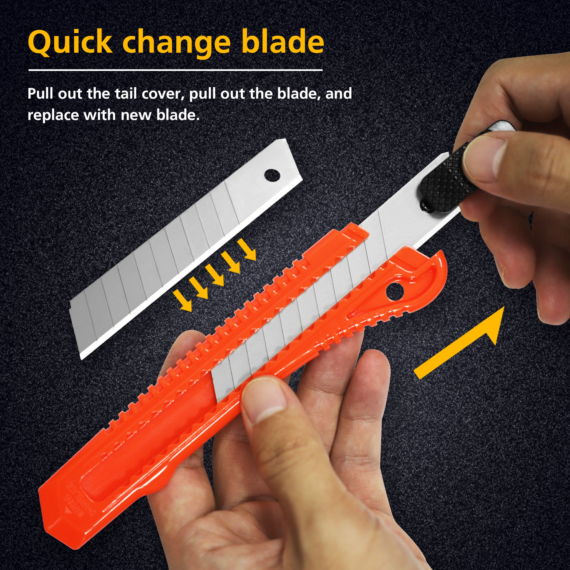 Retractable Utility Cutter Knife Set Heavy duty Cutter Utility Blade ...