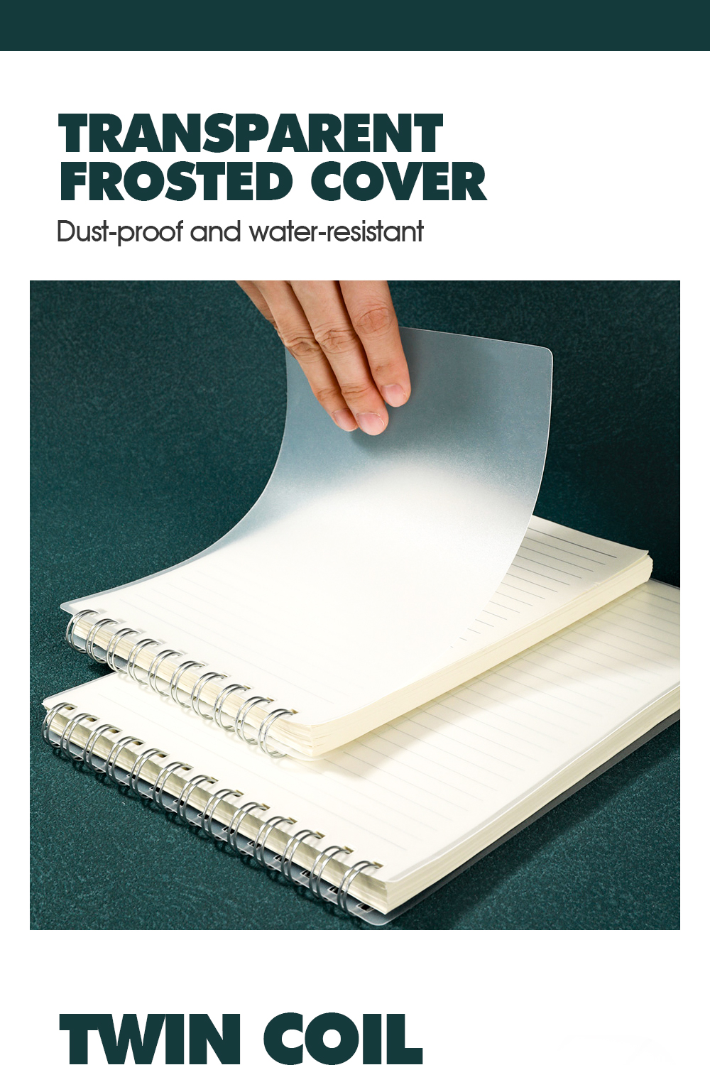 Vertical Spring Notebook Waterproof PP Cover Flip Up Loose-Leaf ...