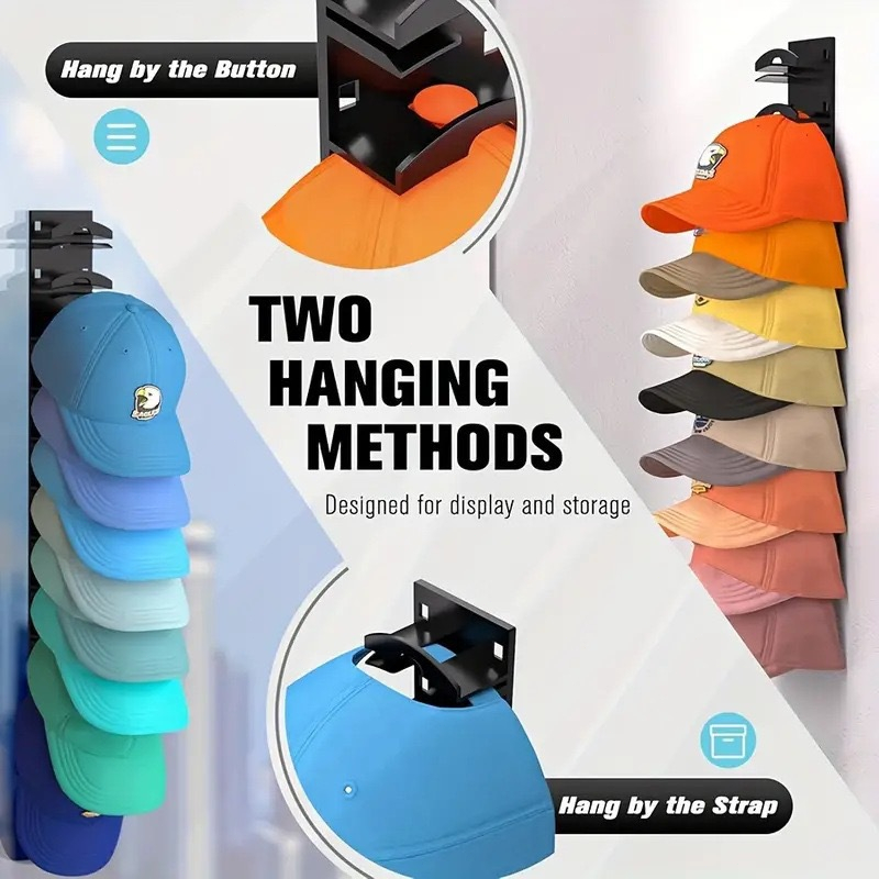 Wall Mounted Baseball Cap Storage Organizer Space Saving Waterproof ...