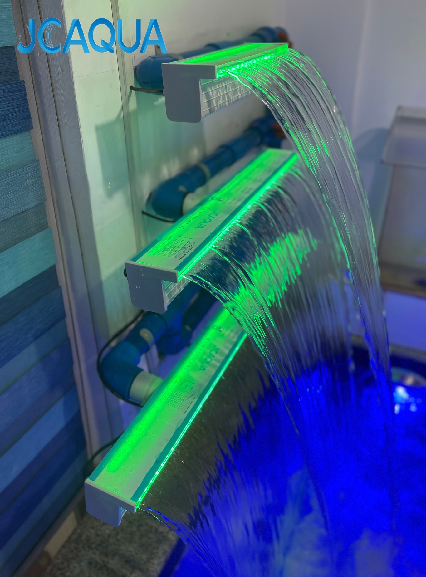 JCAQUA Acrylic Waterfall Descent with RGB LED Lights and remote ...
