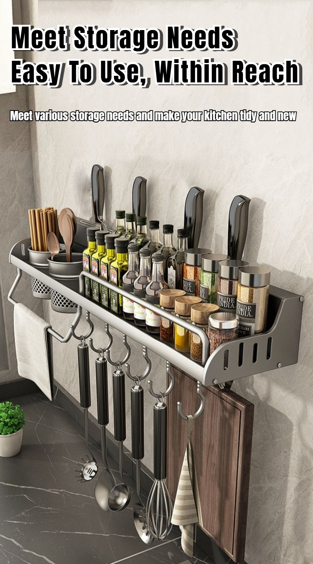 Condiments Organizer Utensils Organizer Spice Rack Knife Holder Kitchen ...