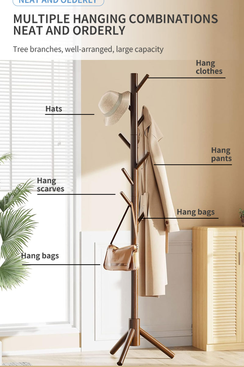 Solid Wood Bag Rack Stand Coat Rack Clothes Rack | Shopee Philippines